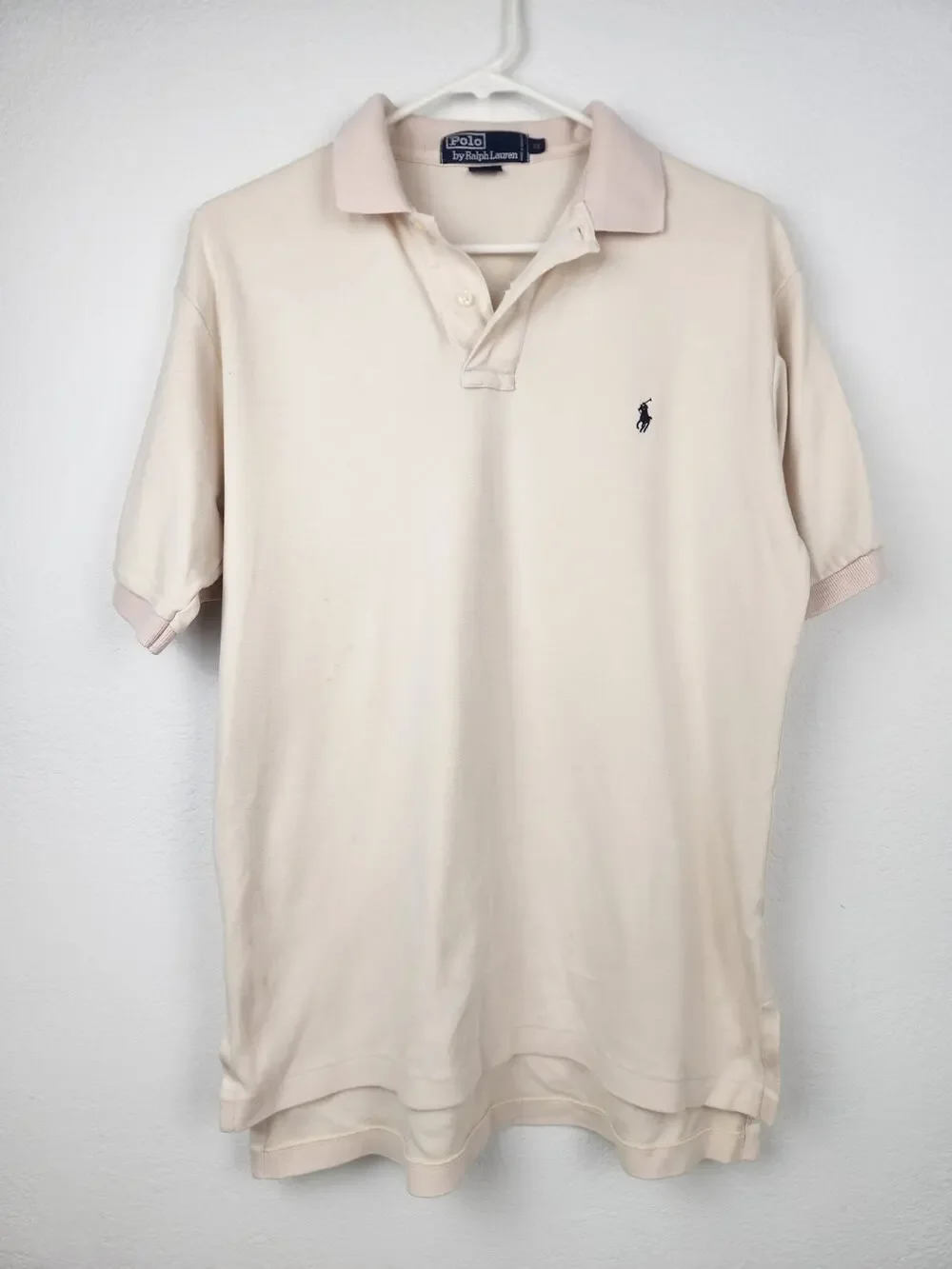 Vintage Polo by Ralph Lauren Polo T-Shirt Cream Men Size Small Short Sleeve